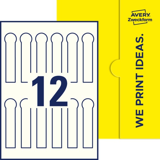 12 stk. forseglingsetiketter på et ark