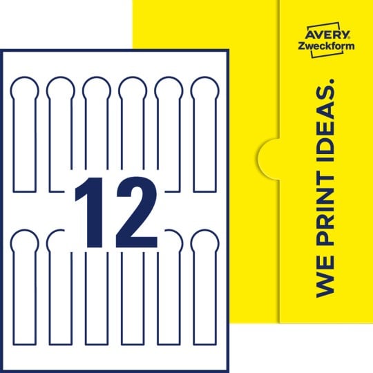 12 stk. forseglingsetiketter på et ark
