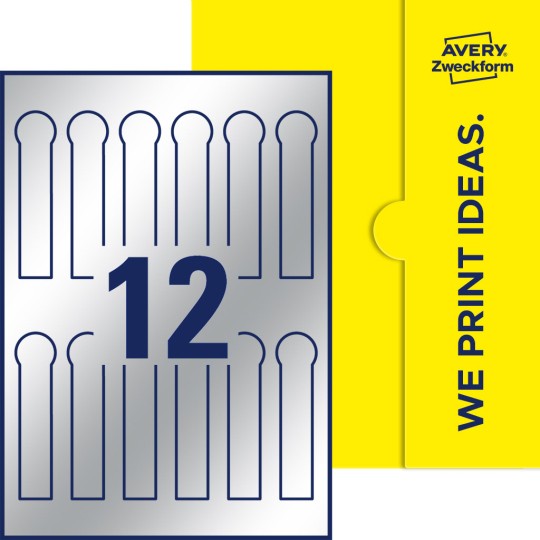 12 stk. forseglingsetiketter på et ark