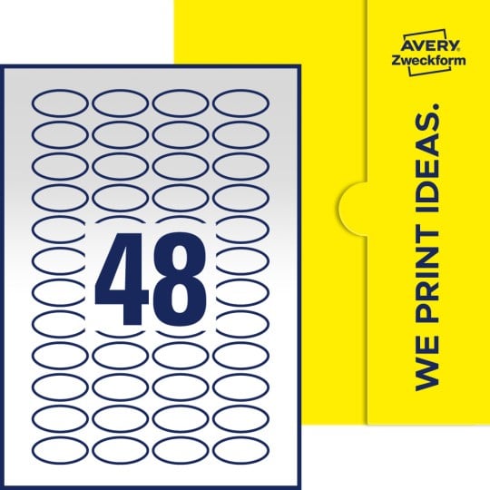 48 stk. etiketter pr. ark.