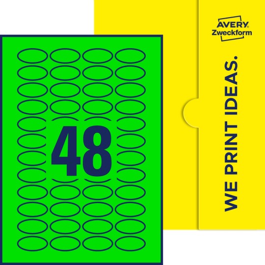 48 stk. etiketter pr. ark.