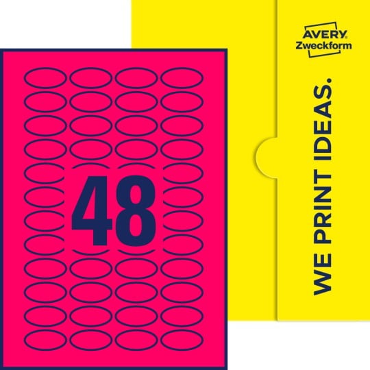 48 stk. etiketter pr. ark.