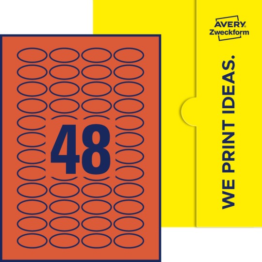 48 stk. etiketter pr. ark.