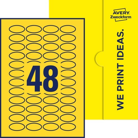 48 stk. etiketter pr. ark.