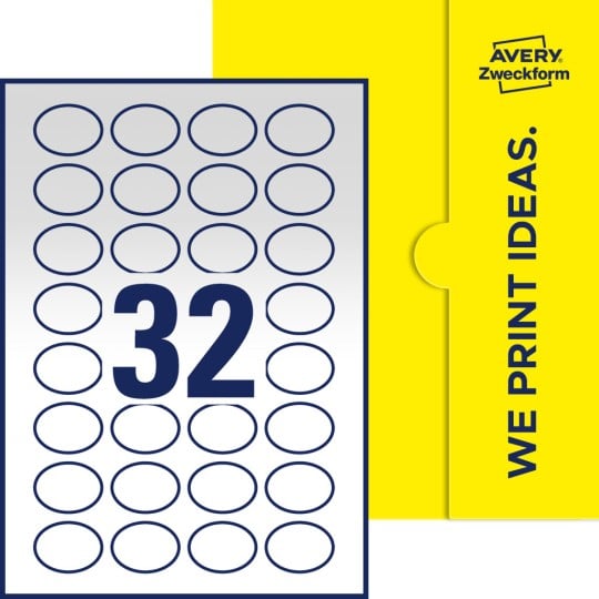 32 stk. etiketter pr. ark.