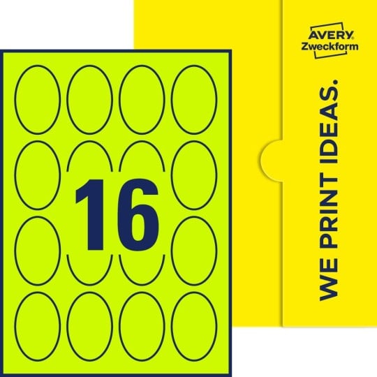 16 stk. etiketter pr. ark.