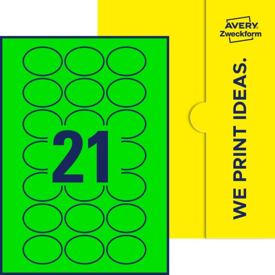 21 stk. etiketter pr. ark.