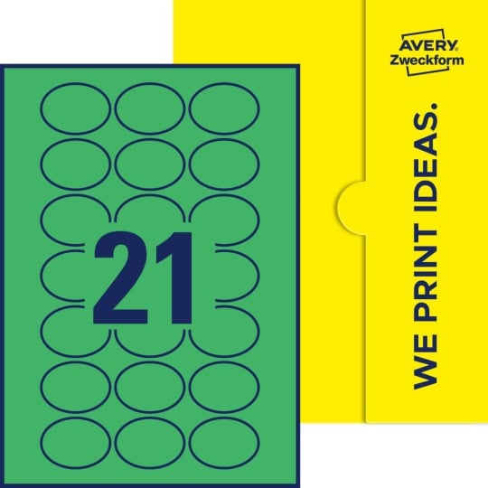 21 stk. etiketter pr. ark.