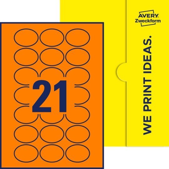 21 stk. etiketter pr. ark.