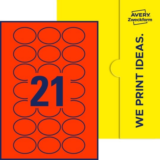 21 stk. etiketter pr. ark.