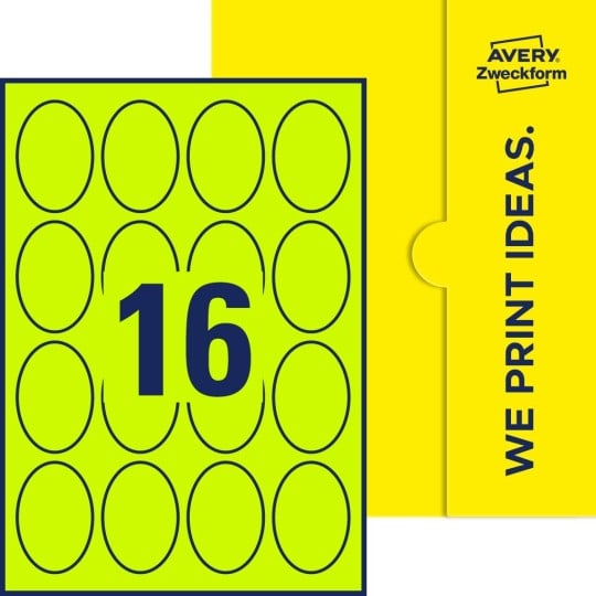 16 stk. etiketter pr. ark.