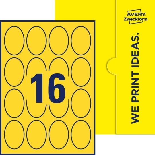 16 stk. etiketter pr. ark.