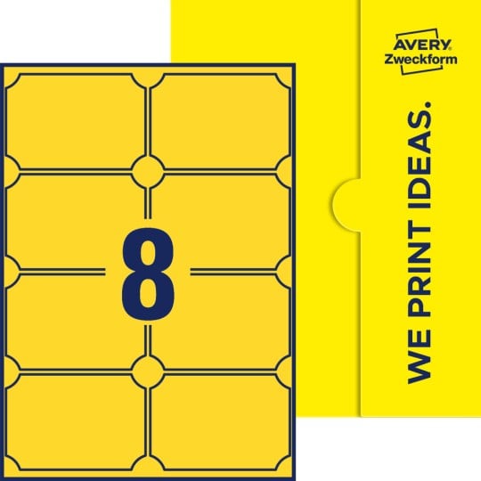 8 stk. Plaketteformede etiketter på et ark