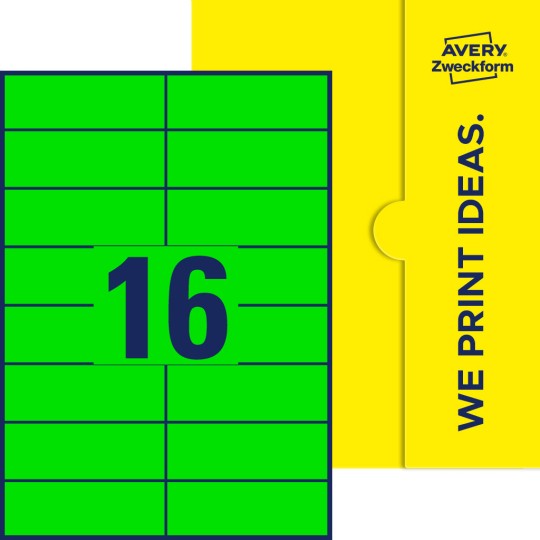 16 stk. etiketter pr. ark.