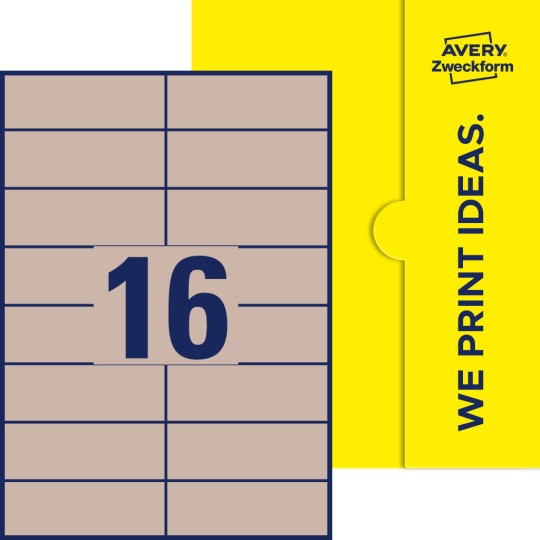 16 stk. etiketter pr. ark.