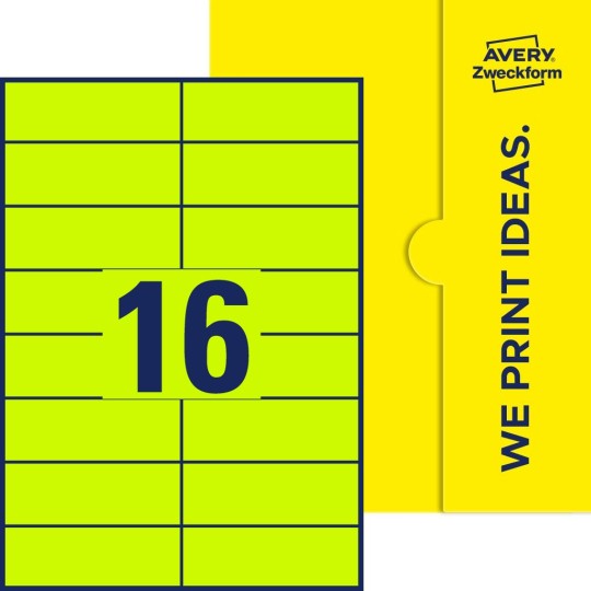 16 stk. etiketter pr. ark.