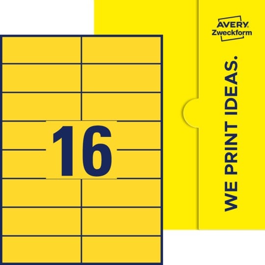 16 stk. etiketter pr. ark.