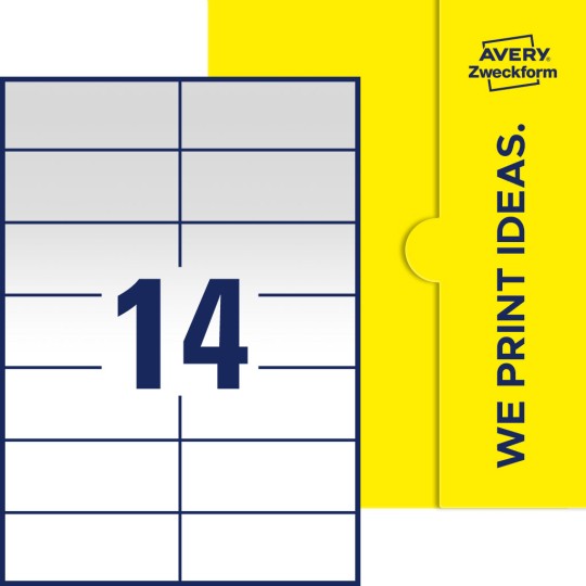 14 stk. etiketter pr. ark.