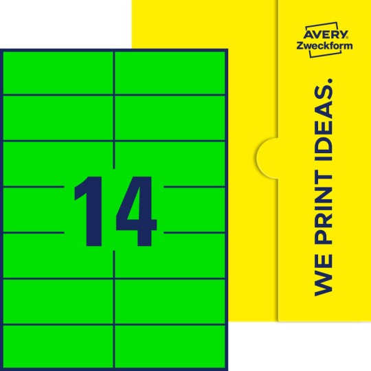 14 stk. etiketter pr. ark.