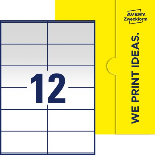 12 stk. etiketter pr. ark.