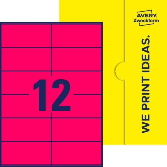 12 stk. etiketter pr. ark.