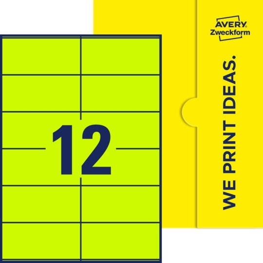 12 stk. etiketter pr. ark.