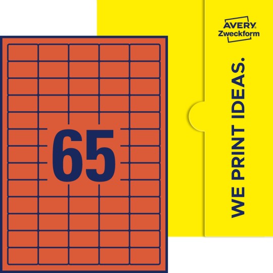 65 stk. etiketter pr. ark.