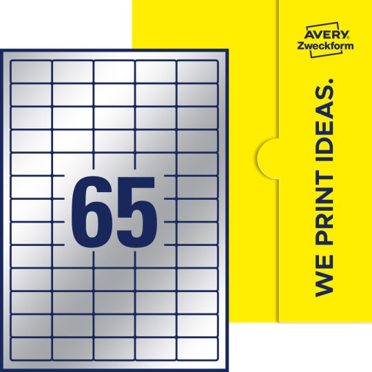 65 stk. etiketter pr. ark.