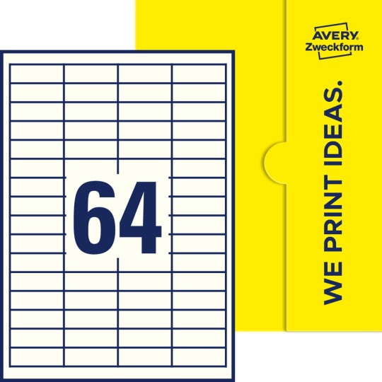 64 stk. etiketter pr. ark.