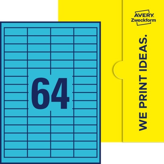 64 stk. etiketter pr. ark.