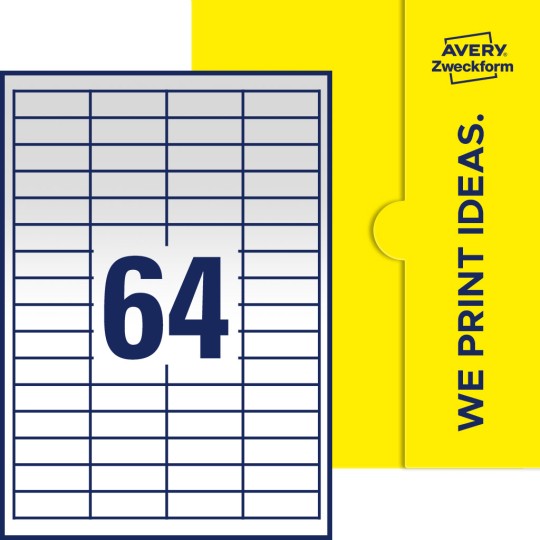 64 stk. etiketter pr. ark.