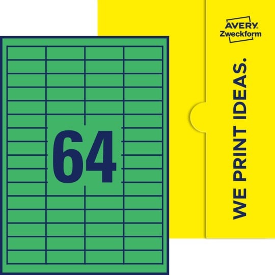64 stk. etiketter pr. ark.