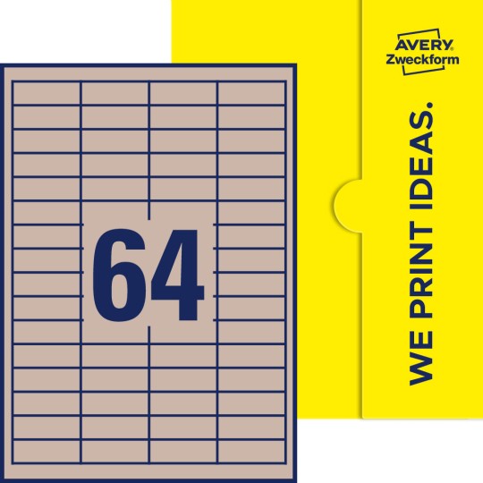 64 stk. etiketter pr. ark.