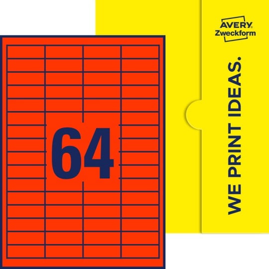 64 stk. etiketter pr. ark.
