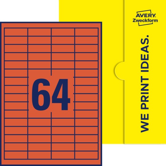 64 stk. etiketter pr. ark.