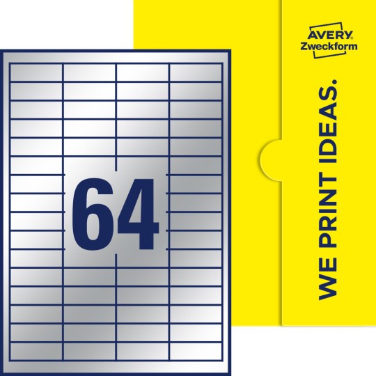 64 stk. etiketter pr. ark.