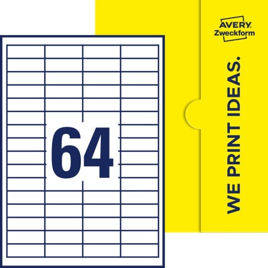 64 stk. etiketter pr. ark.