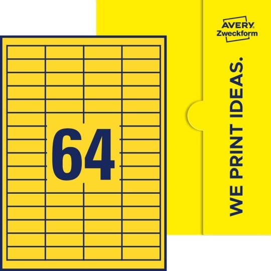 64 stk. etiketter pr. ark.