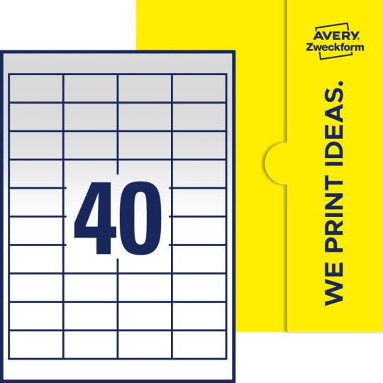 40 stk. etiketter pr. ark.