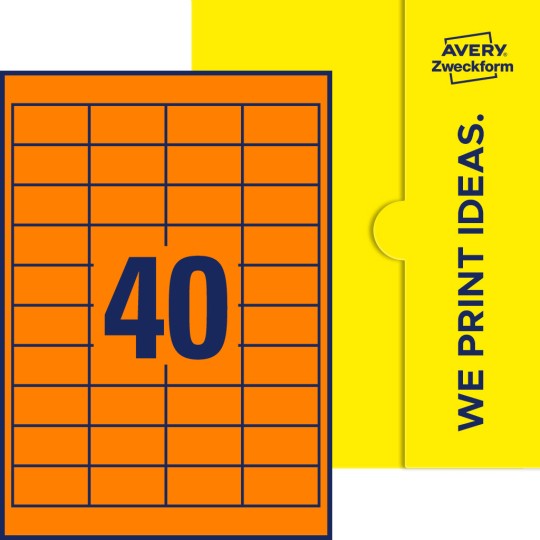 40 stk. etiketter pr. ark.