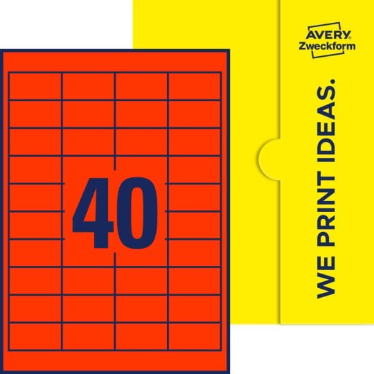 40 stk. etiketter pr. ark.