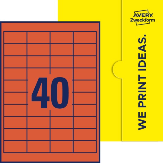 40 stk. etiketter pr. ark.