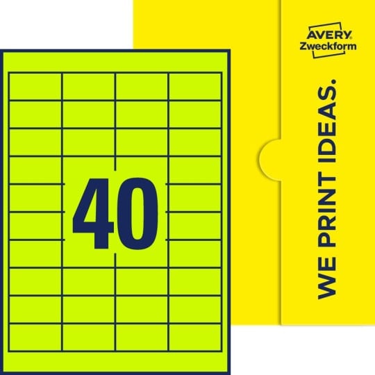 40 stk. etiketter pr. ark.
