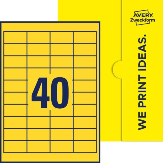 40 stk. etiketter pr. ark.