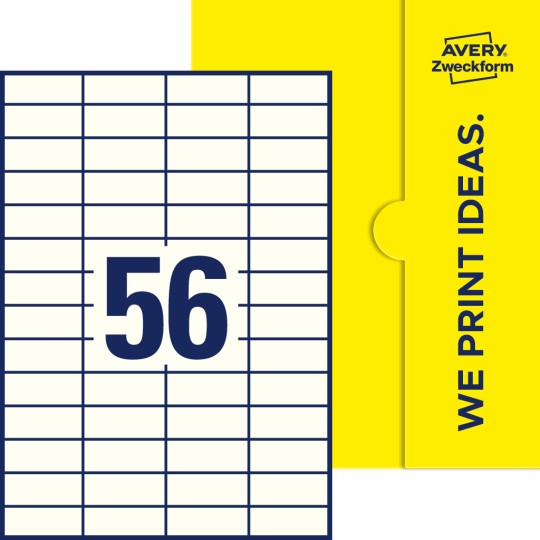 56 stk. etiketter pr. ark.