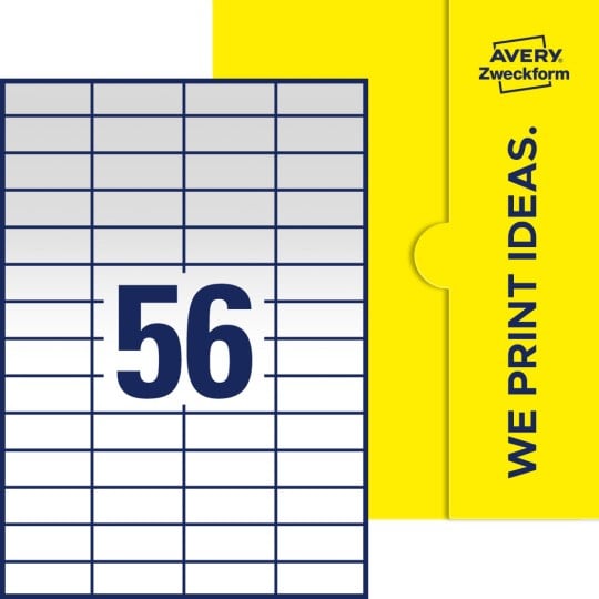 56 stk. etiketter pr. ark.