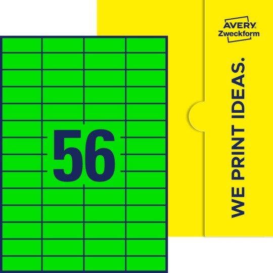 56 stk. etiketter pr. ark.