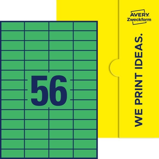 56 stk. etiketter pr. ark.