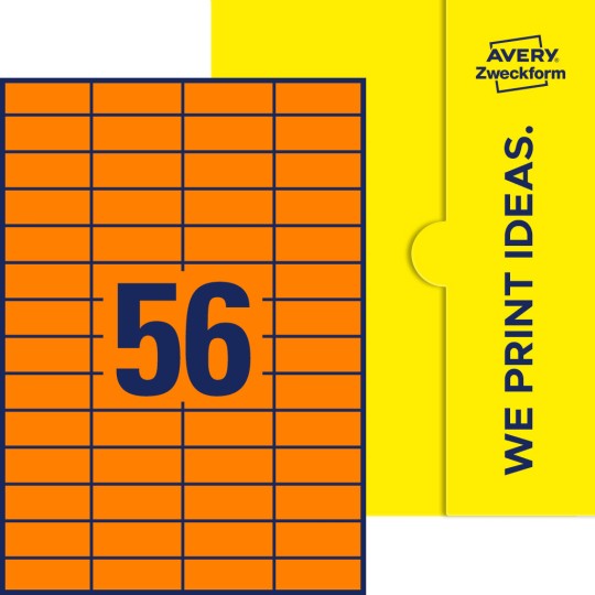 56 stk. etiketter pr. ark.