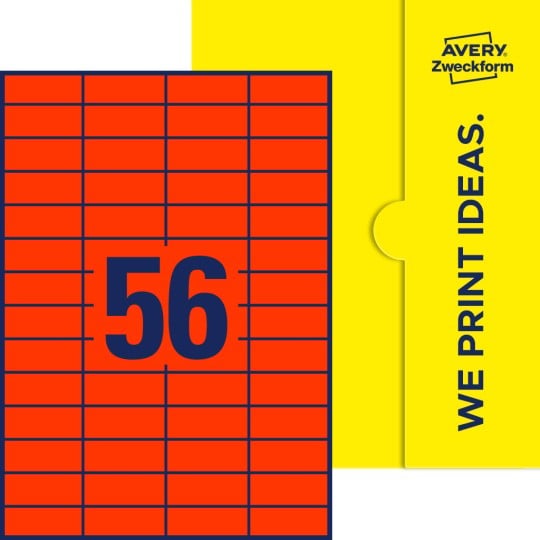 56 stk. etiketter pr. ark.